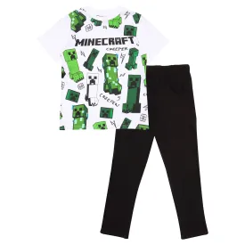 Minecraft Glitching Creeper Kids Long Pyjamas Set