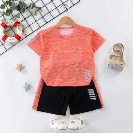 مجموعة اروين arwen &ajh group  Kids tracksuits summer sport clothing suits Quick Dry short sleeve T-shirt and shorts pants set children boys sports/gym wear