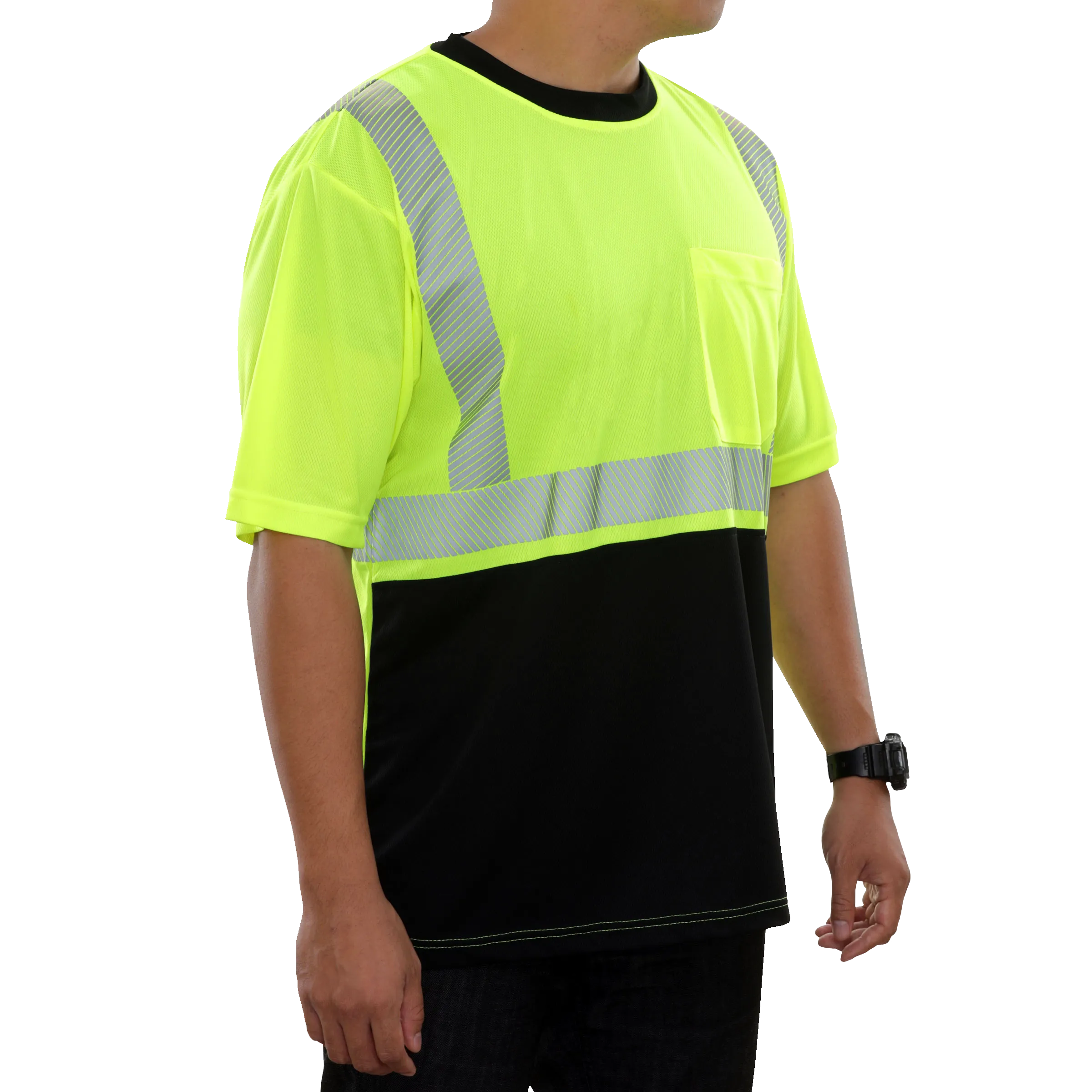 102CTLB Hi-Vis Two-Tone Birdseye Pocket Safety Shirt with Comfort Trim by 3MTM