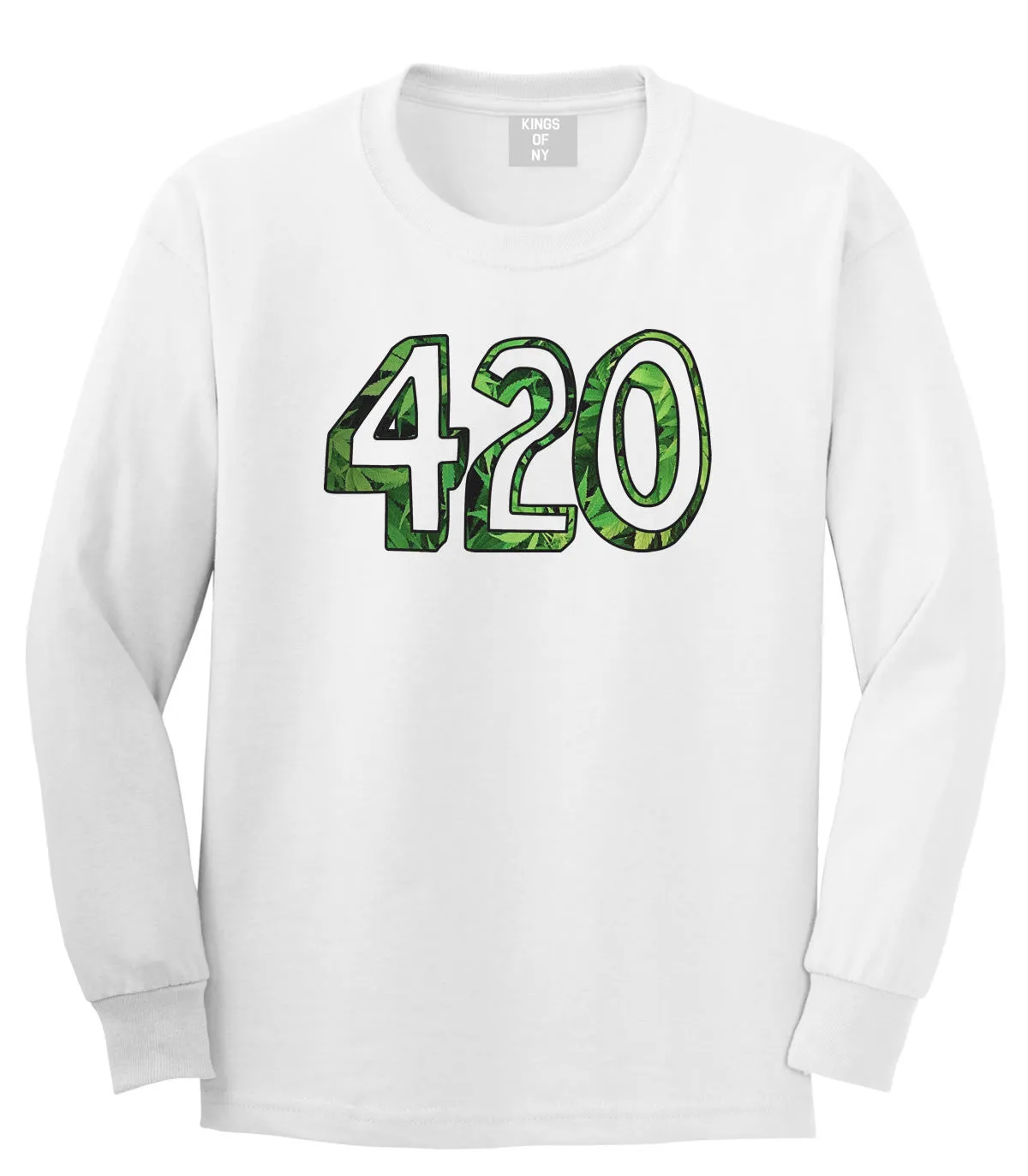 420 Weed Marijuana Print Long Sleeve T-Shirt