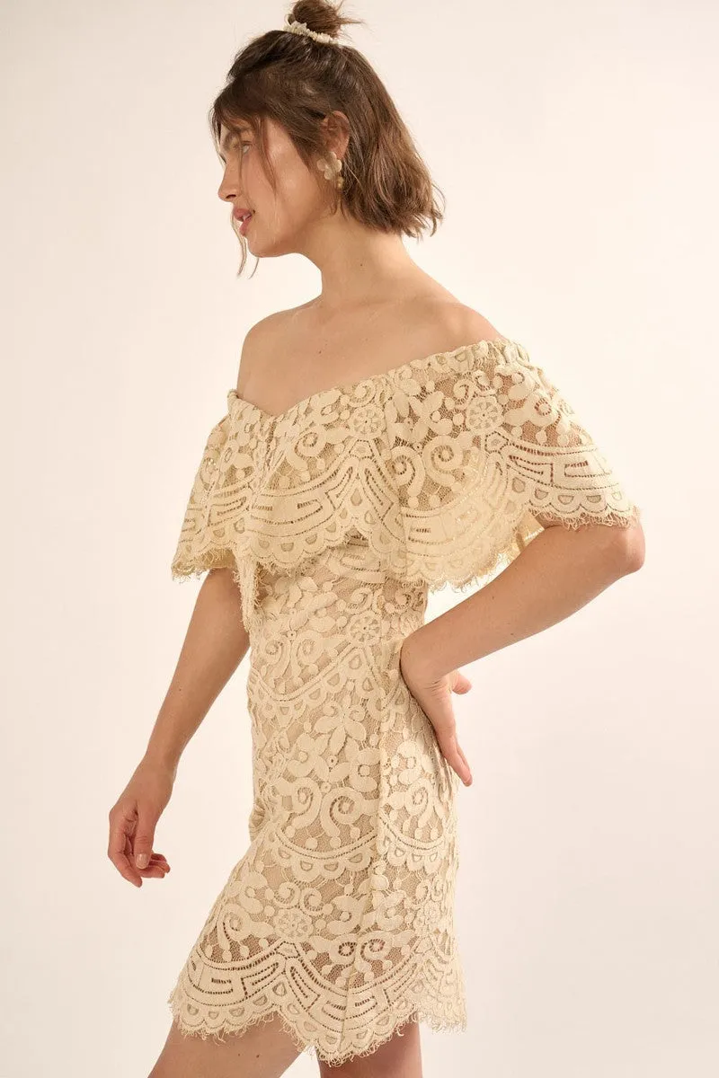 A Lace, Woven Mini Dress - Ships from The US