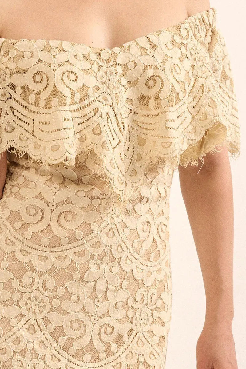 A Lace, Woven Mini Dress - Ships from The US