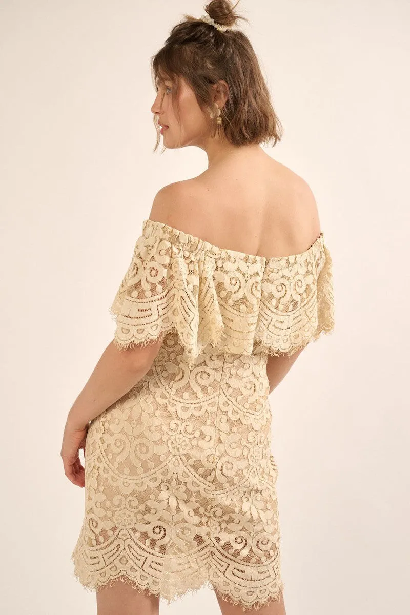 A Lace, Woven Mini Dress - Ships from The US