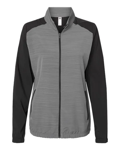 Adidas Women's Heather Block Full-Zip Wind Jacket