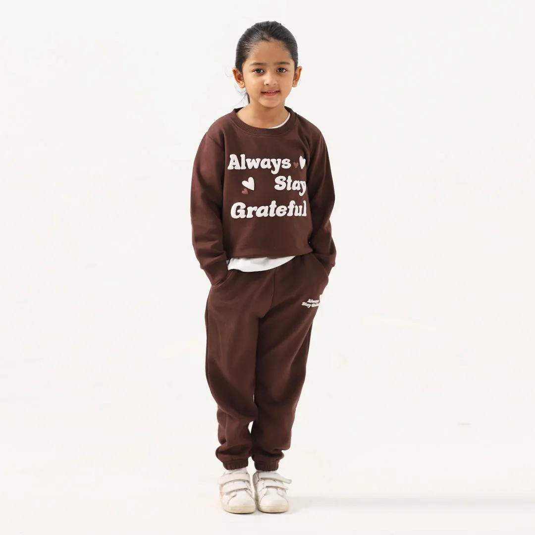 Always Stay Grateful Kids Fleece Co-ord Set