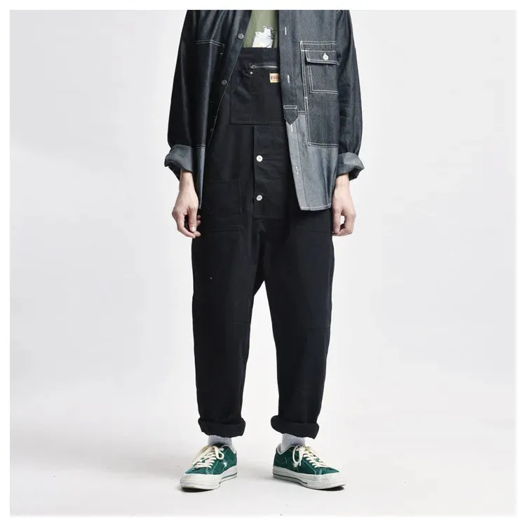 Amekaji Multi-pocket Overalls Retro Casual Loose Baggy Cargo Pants