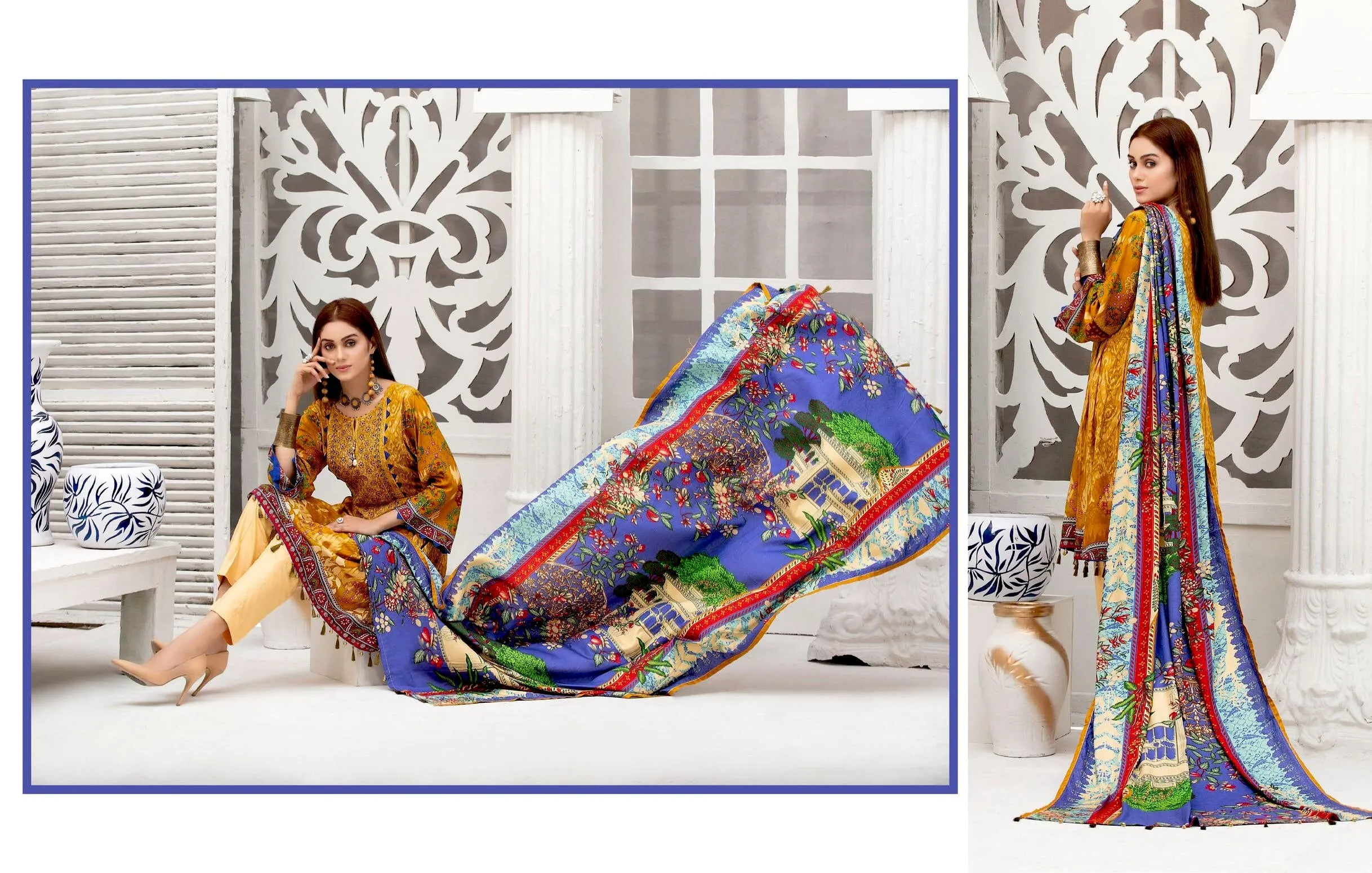 Amna Sohail by Tawakkal · Dilara Linen Print Collection – D-1982