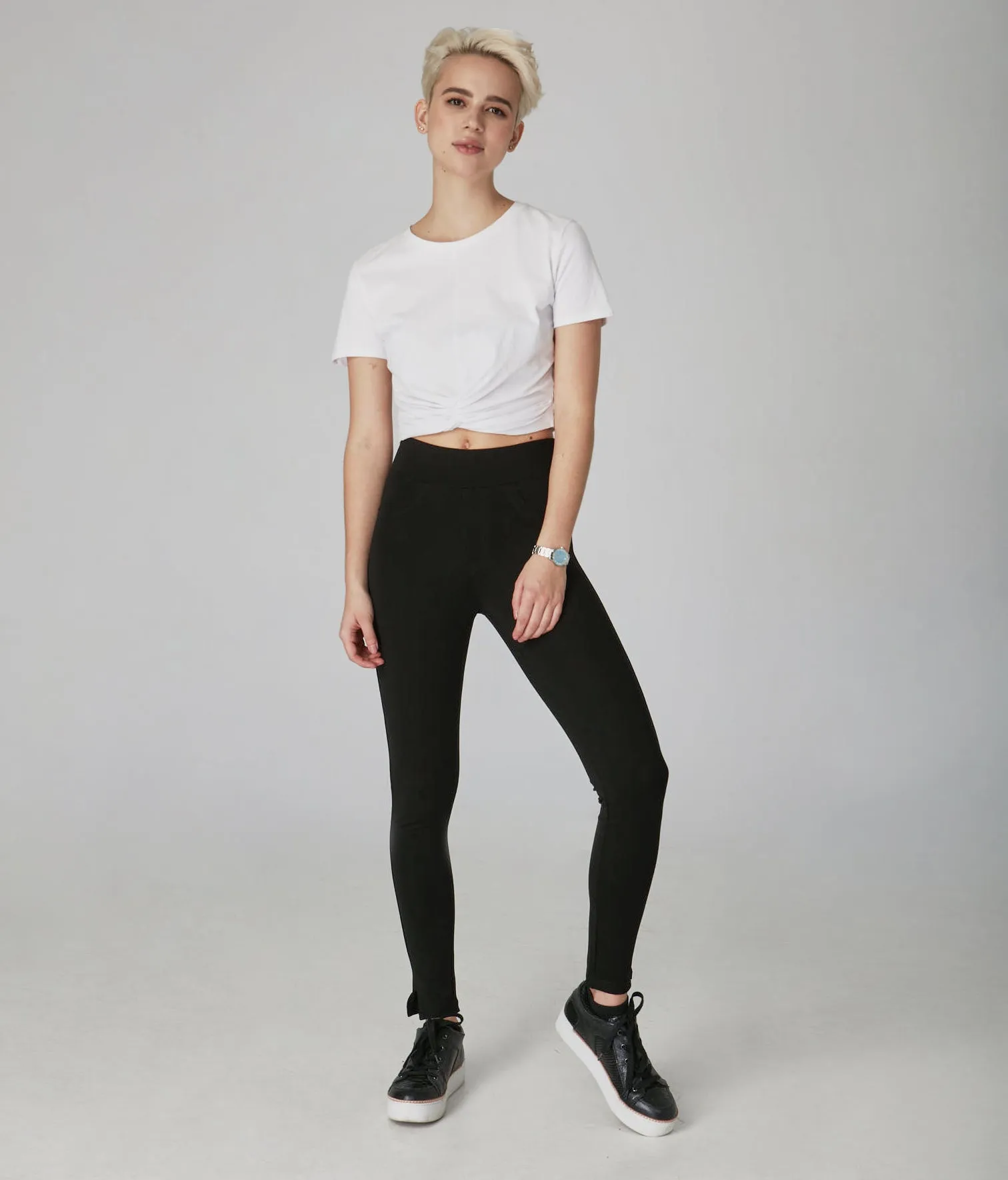 Anna-JBLK Mid-Rise Leggings