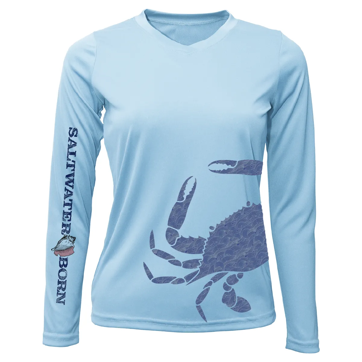 Blue Crab Wrap Women's Long Sleeve UPF 50  Dry-Fit Shirt