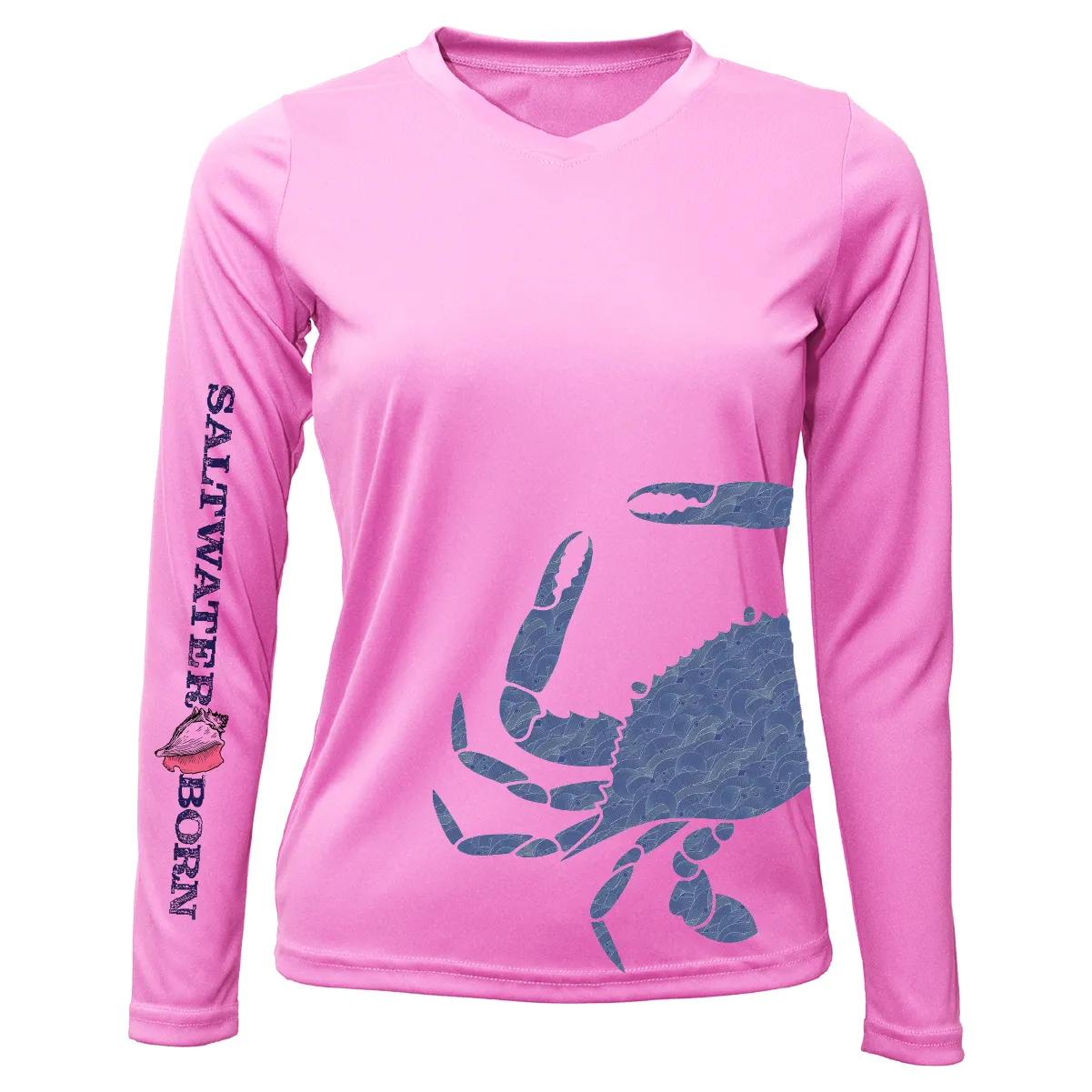 Blue Crab Wrap Women's Long Sleeve UPF 50  Dry-Fit Shirt