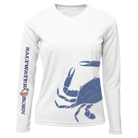 Blue Crab Wrap Women's Long Sleeve UPF 50  Dry-Fit Shirt