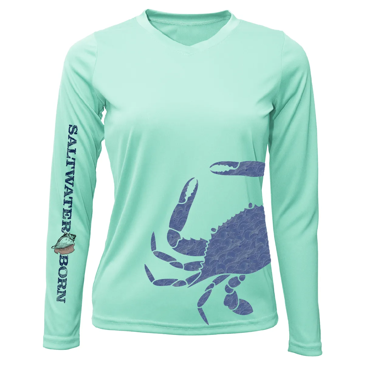 Blue Crab Wrap Women's Long Sleeve UPF 50  Dry-Fit Shirt