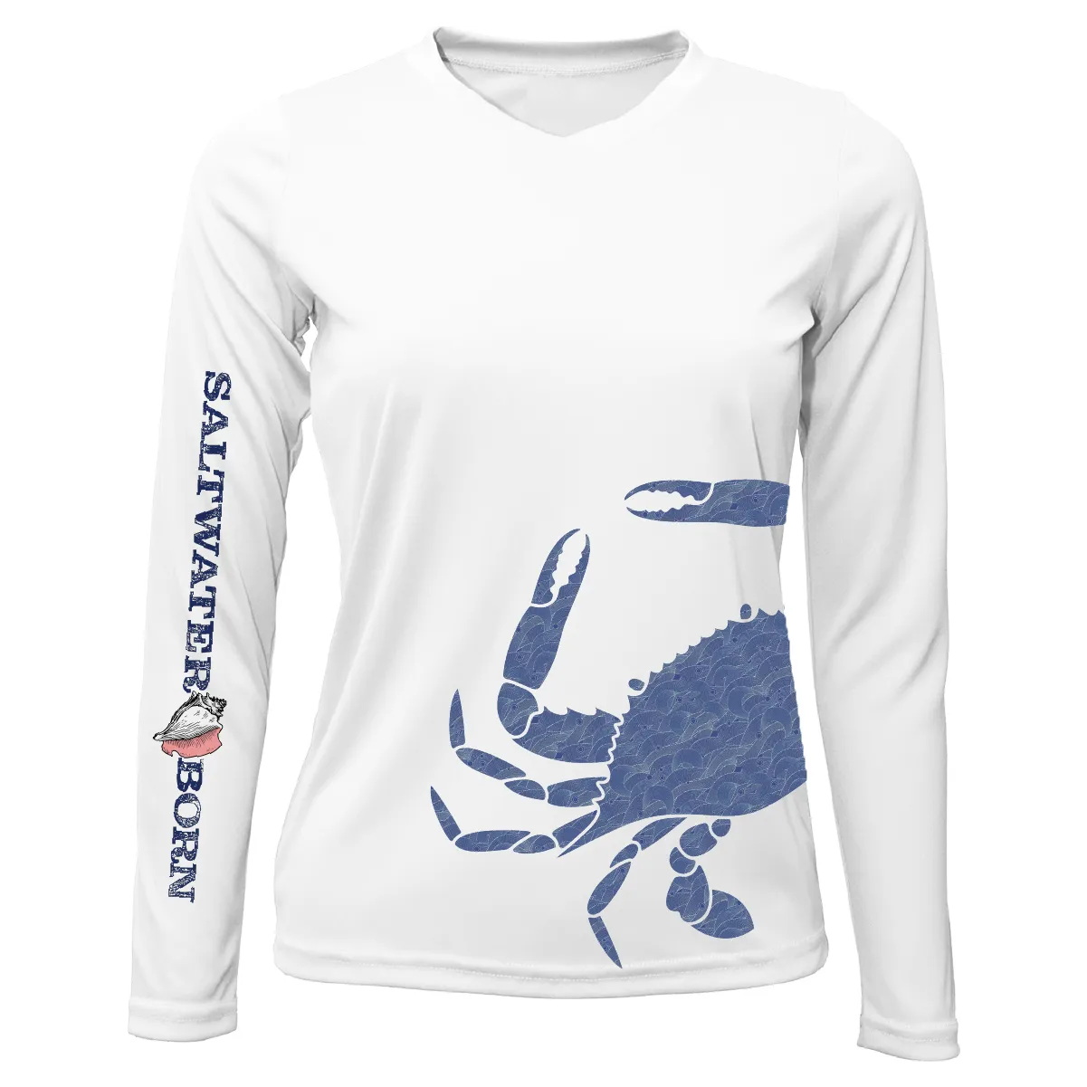 Blue Crab Wrap Women's Long Sleeve UPF 50  Dry-Fit Shirt