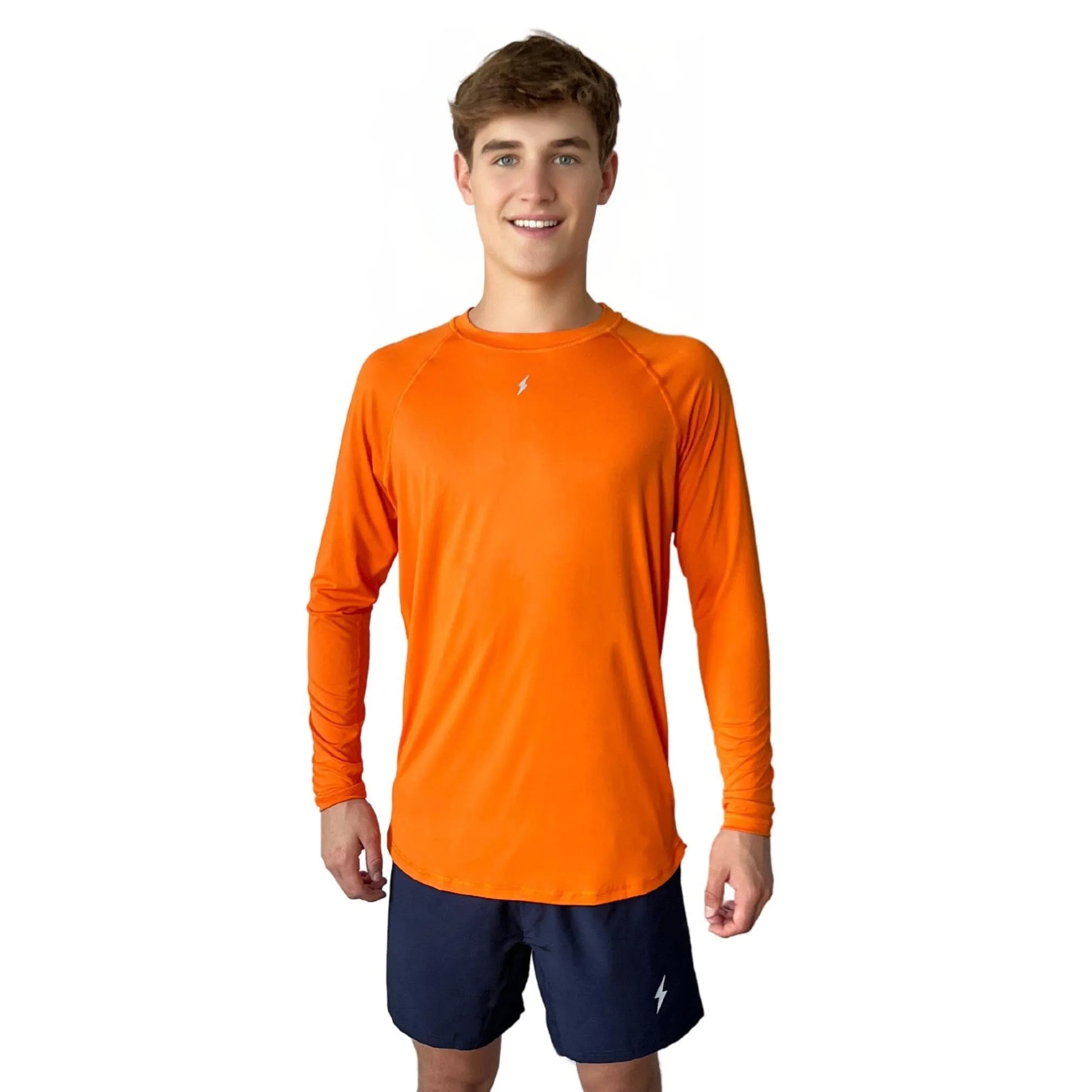 BRUCE BOLT Long Sleeve Performance T-Shirt with Reflective Bolt - ORANGE