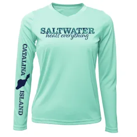 Catalina Island "Saltwater Heals Everything" Long Sleeve UPF 50  Dry-Fit Shirt