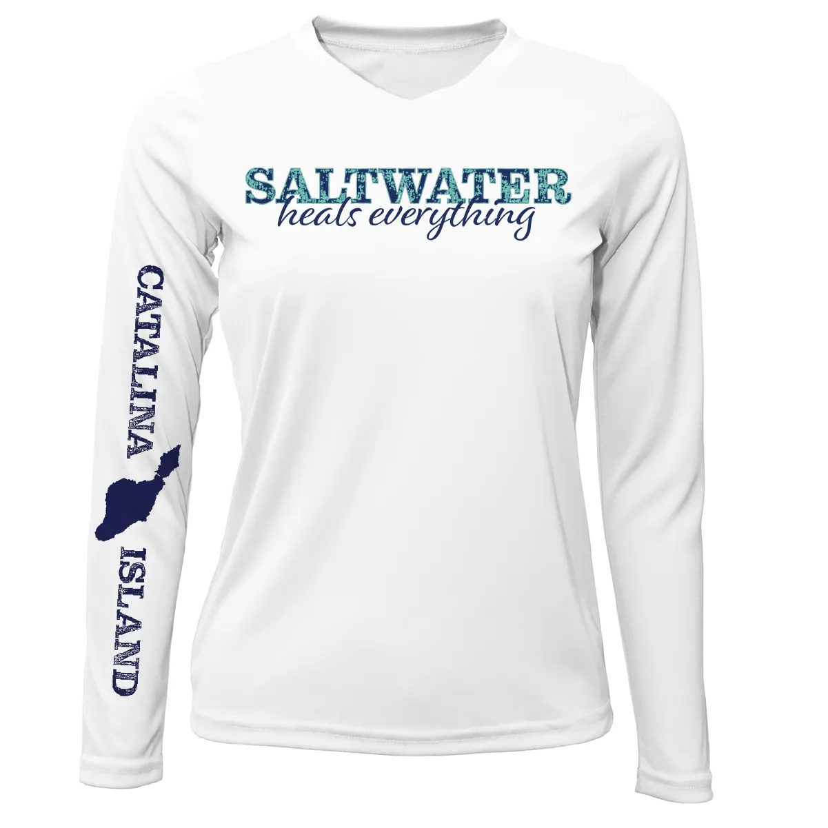 Catalina Island "Saltwater Heals Everything" Long Sleeve UPF 50  Dry-Fit Shirt