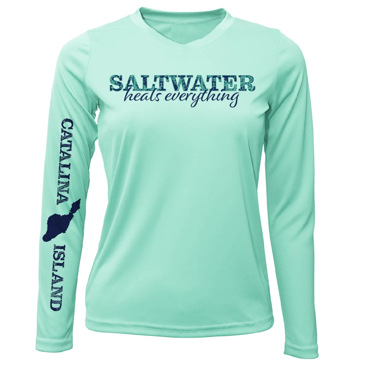 Catalina Island "Saltwater Heals Everything" Long Sleeve UPF 50  Dry-Fit Shirt