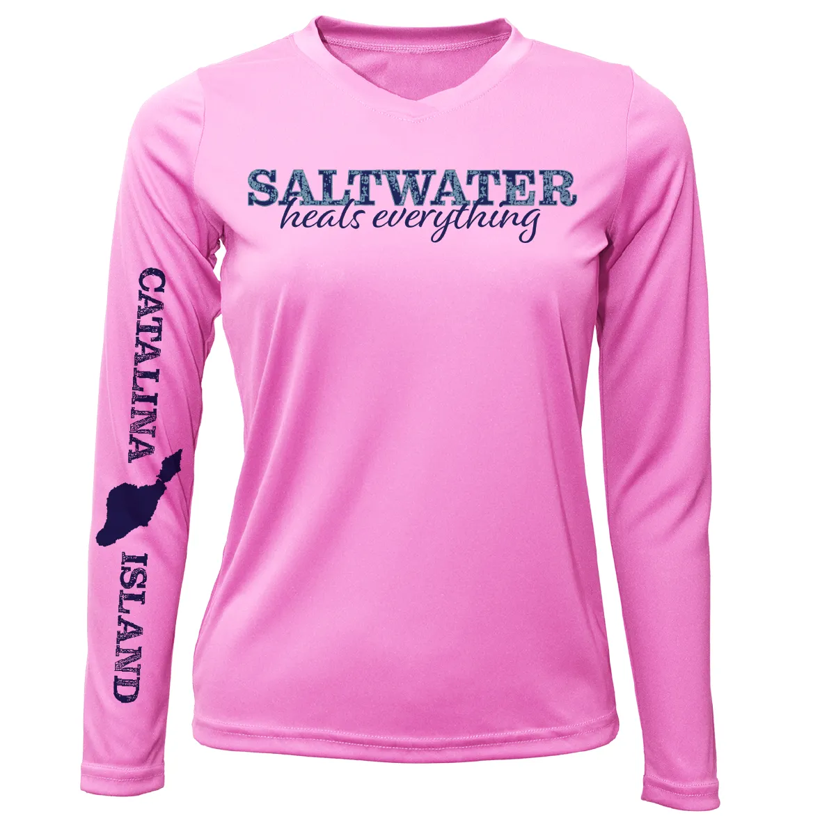 Catalina Island "Saltwater Heals Everything" Long Sleeve UPF 50  Dry-Fit Shirt