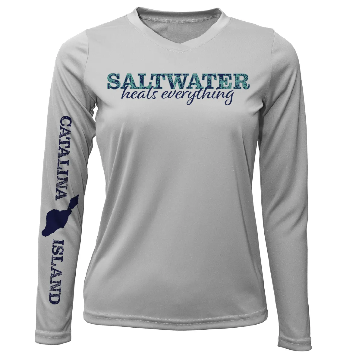 Catalina Island "Saltwater Heals Everything" Long Sleeve UPF 50  Dry-Fit Shirt