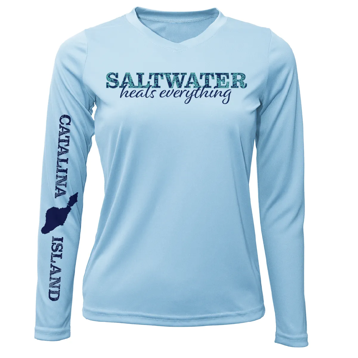 Catalina Island "Saltwater Heals Everything" Long Sleeve UPF 50  Dry-Fit Shirt