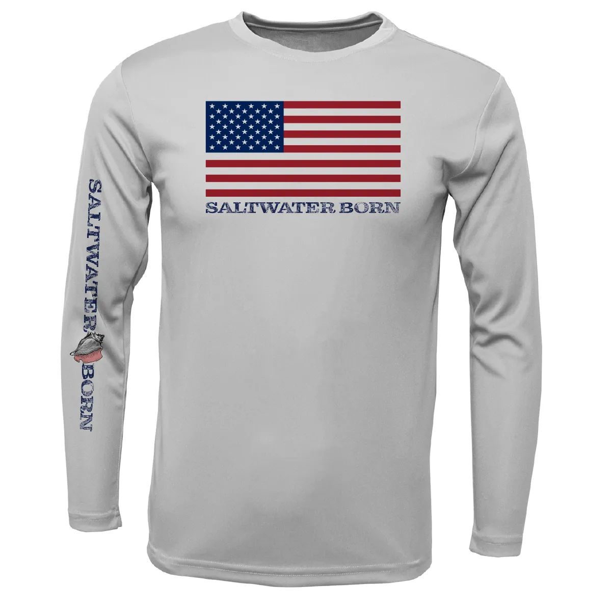 Clean American Flag Long Sleeve UPF 50  Dry-Fit Shirt