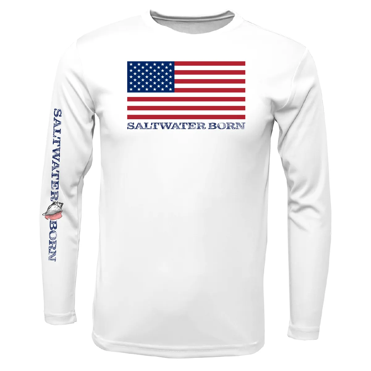 Clean American Flag Long Sleeve UPF 50  Dry-Fit Shirt