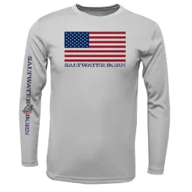 Clean American Flag Long Sleeve UPF 50  Dry-Fit Shirt