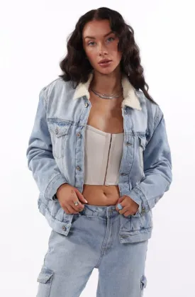 Ex-Boyfriend Oversized Sherpa Denim Jacket