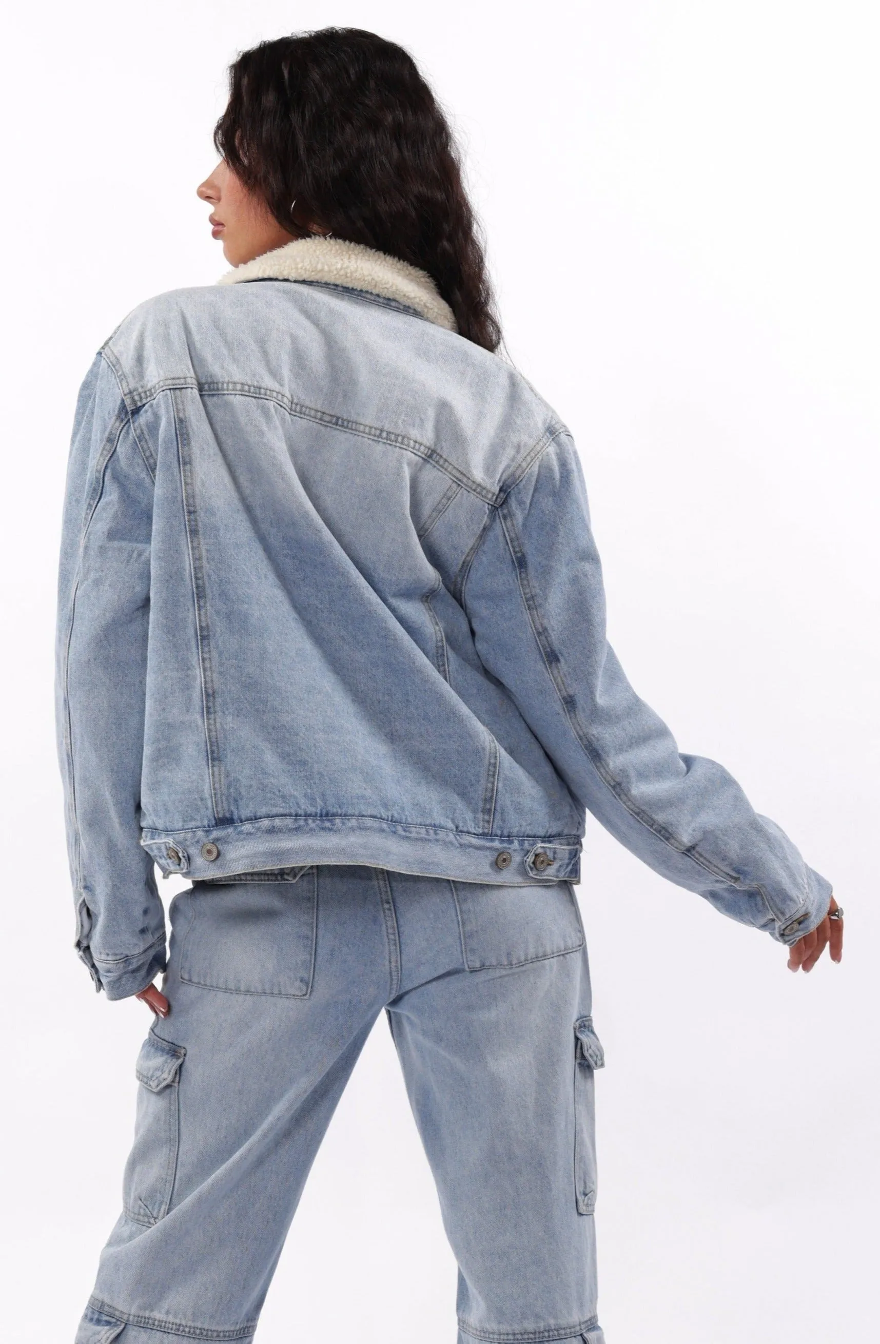 Ex-Boyfriend Oversized Sherpa Denim Jacket