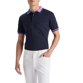 G/Fore Two Tone Rib Collar Tech Jersey Golf Shirt - Twilight