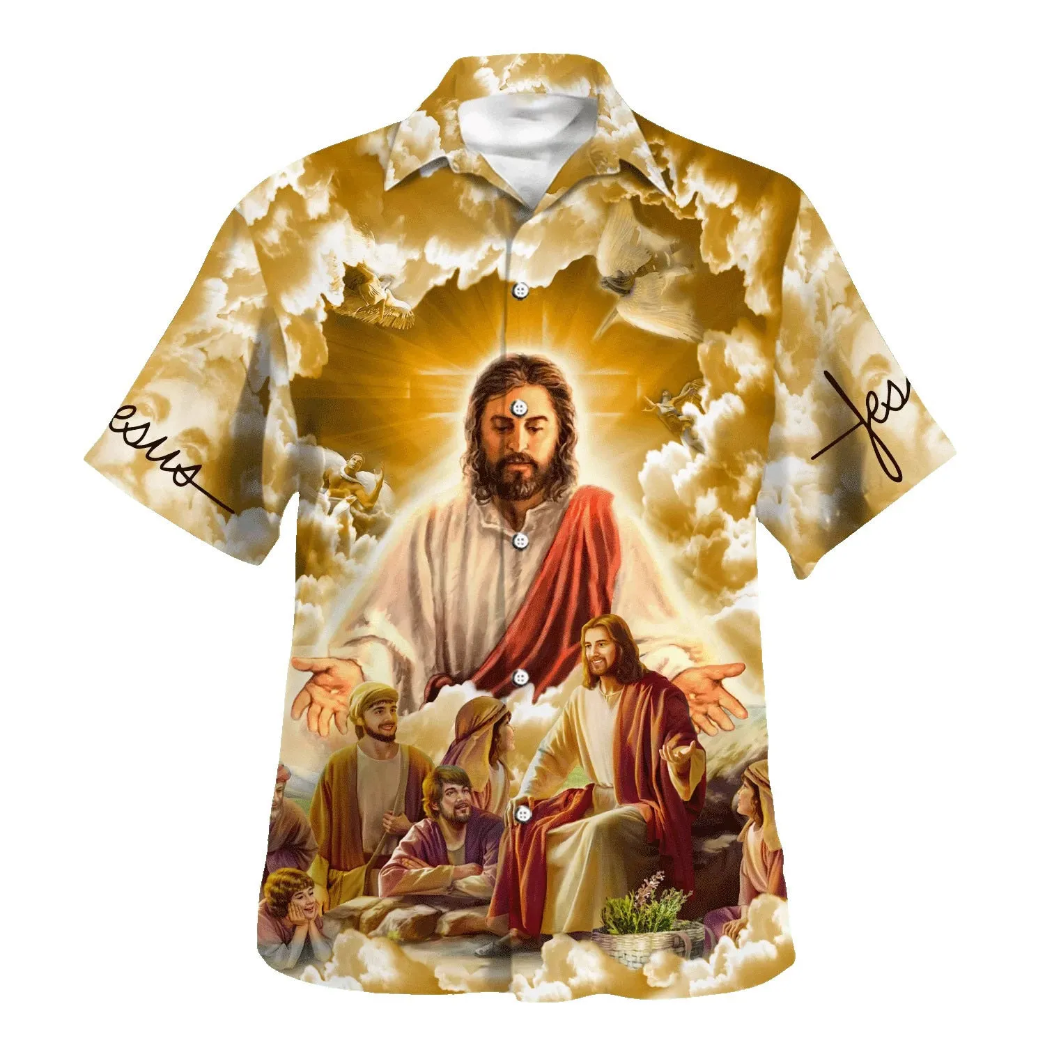 Jesus Christ With His Disciples Hawaiian Shirts For Men And Women - Christian Hawaiian Shirt - Hawaiian Summer Shirts