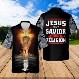 Jesus Is My Savior Jesus Lion Lamp Hawaiian Shirts - Religious Hawaiian Shirts - Hawaiian Christian For Men Women