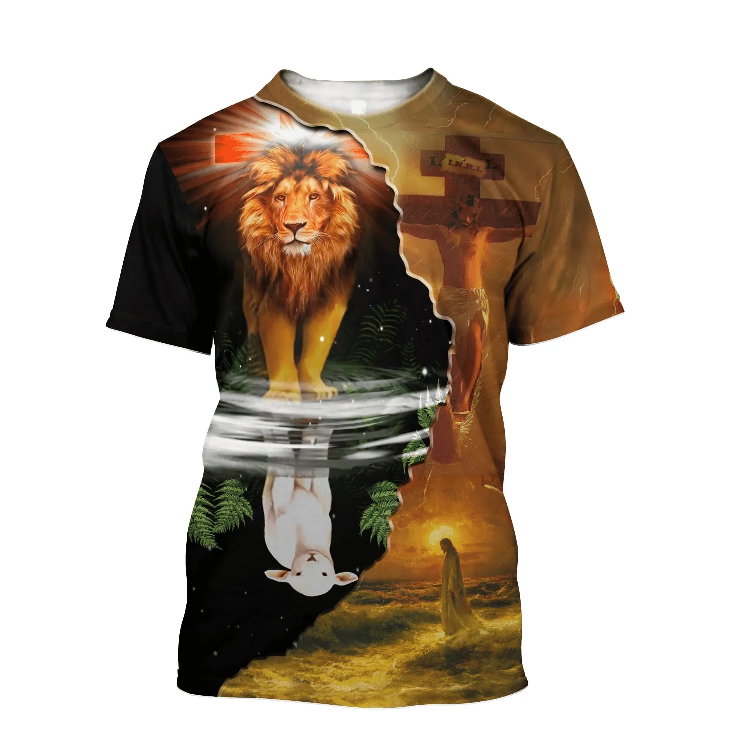 Jesus Lion And Lamb Jesus Shirt - Christian 3D Shirt