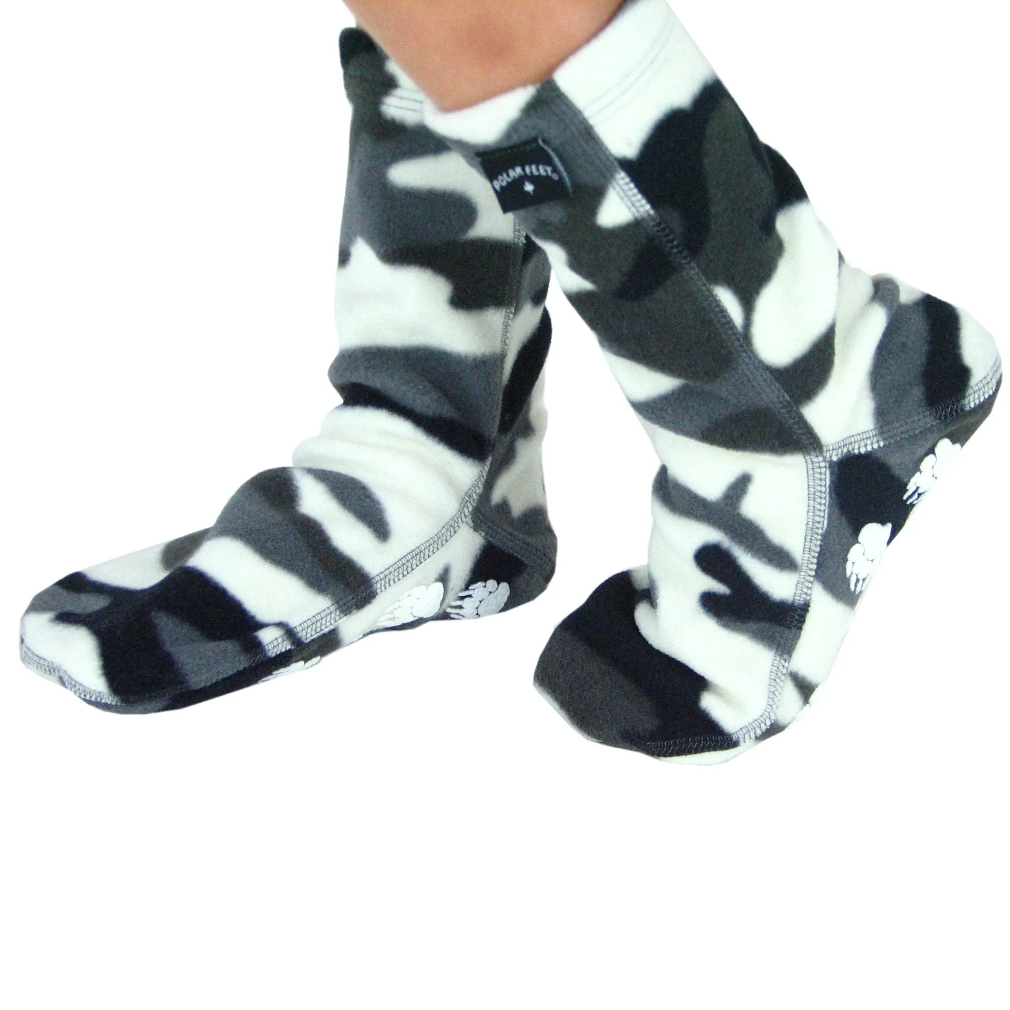 Kids' Nonskid Fleece Socks - Snow Camo