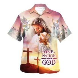 Lamb Of God Jesus Christ Hawaiian Shirt - One Nation Under God Hawaiian Shirts For Men & Women - Christian Hawaiian Shirt - Hawaiian Summer Shirts