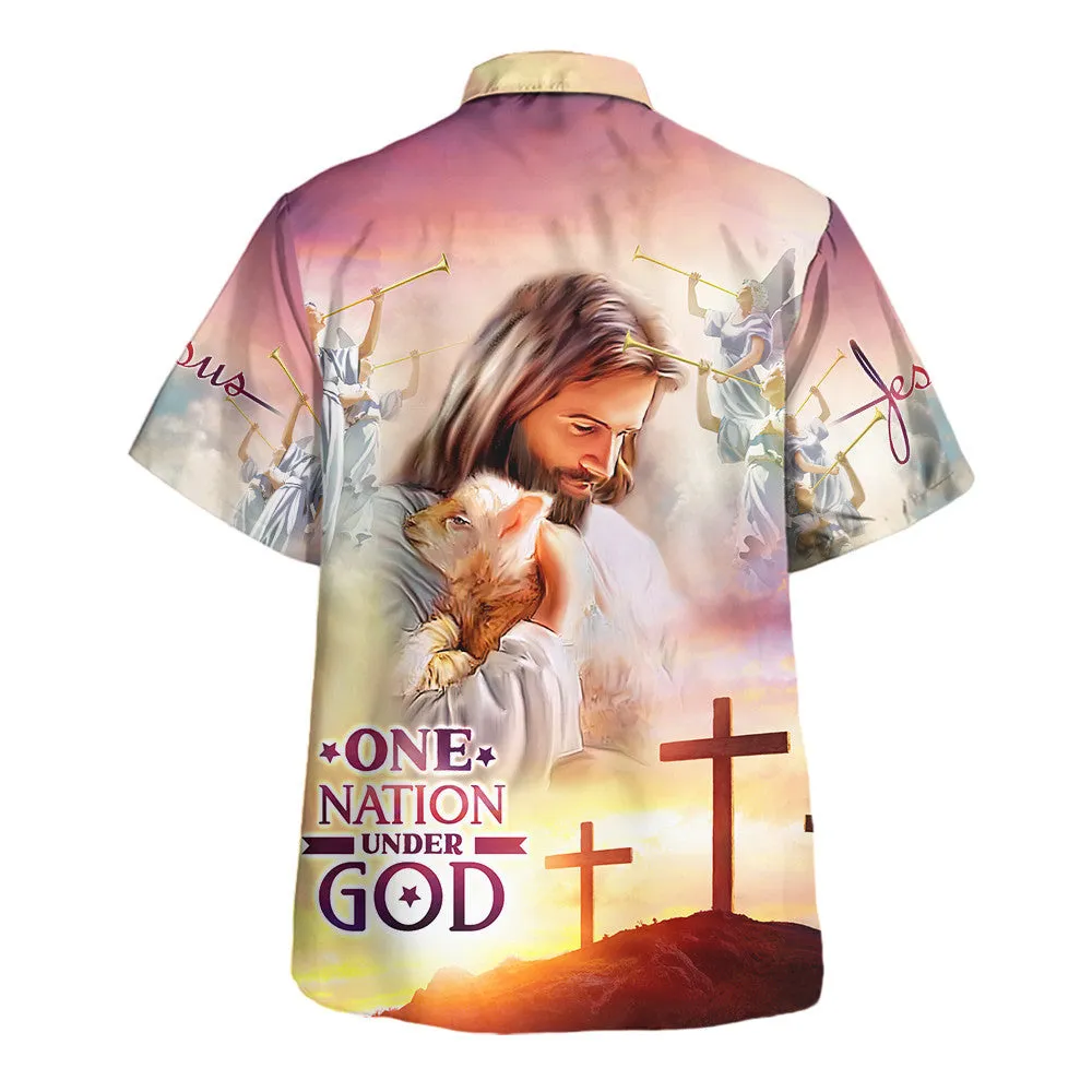 Lamb Of God Jesus Christ Hawaiian Shirt - One Nation Under God Hawaiian Shirts For Men & Women - Christian Hawaiian Shirt - Hawaiian Summer Shirts