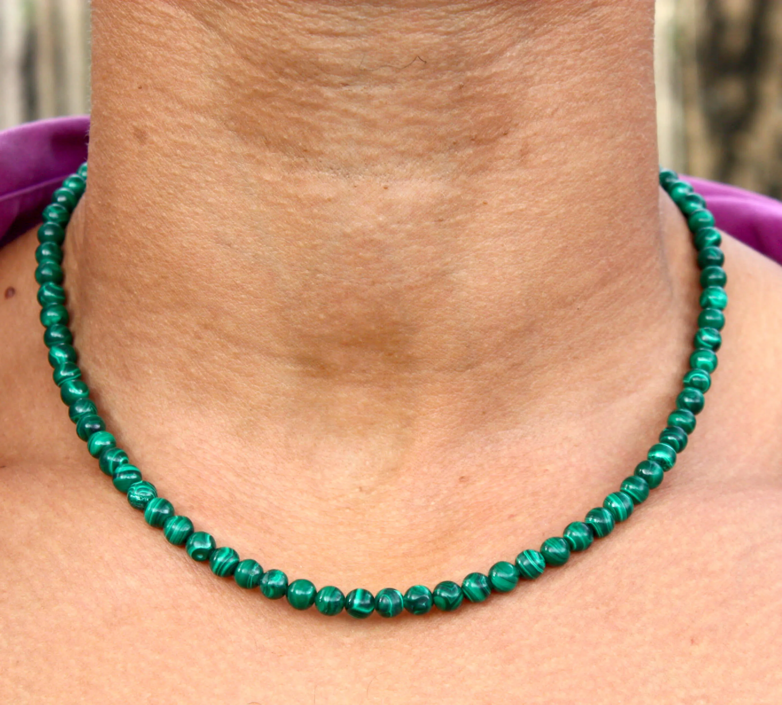 Malachite Necklace (6mm Small Beads)