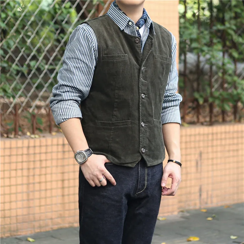 Men's 4-Pockets Corduroy Vest