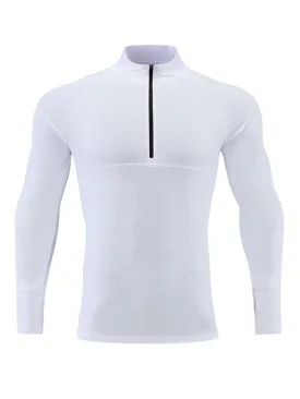 Men's long-sleeved quick-drying stand-up collar sports fitness top