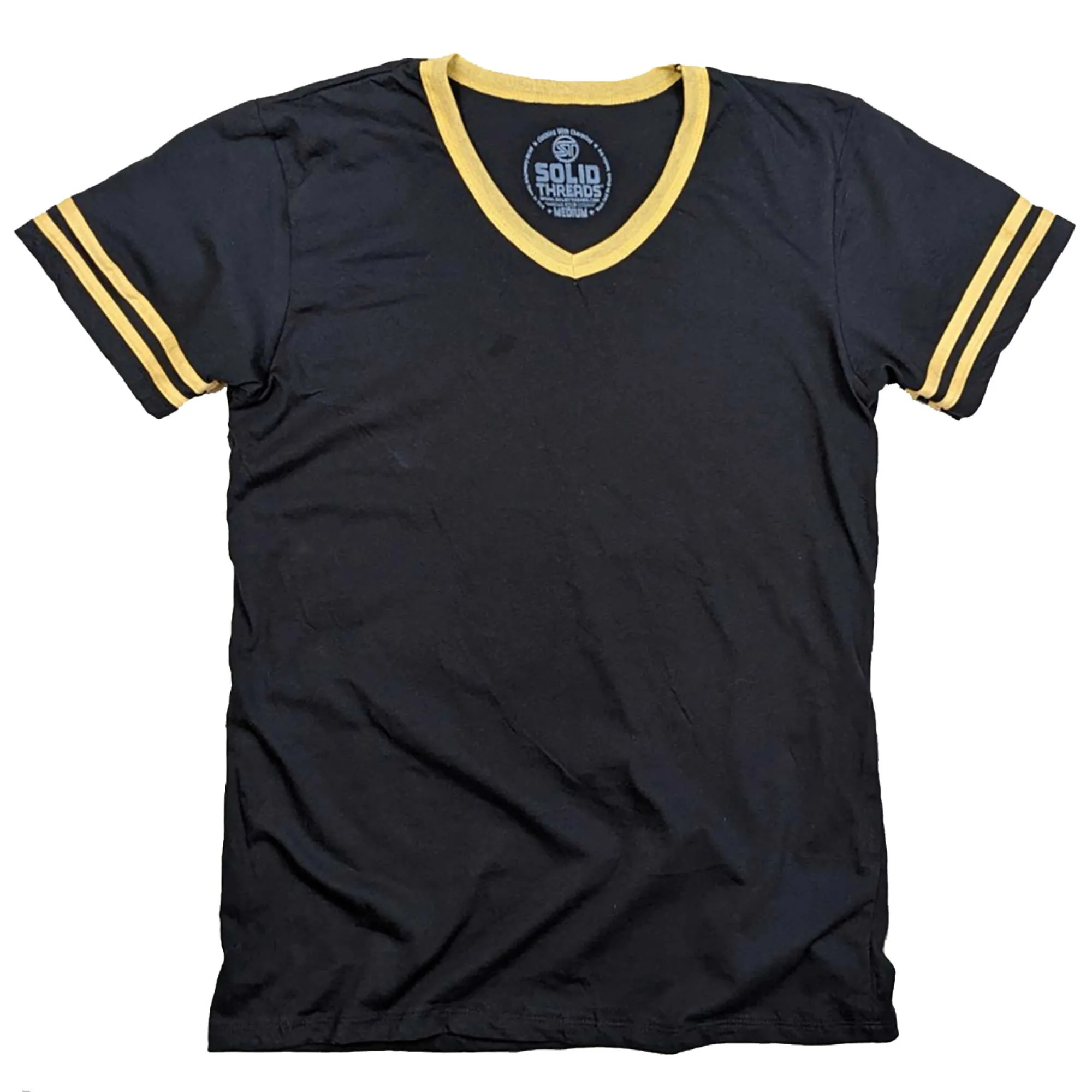 Men's Solid Threads V-Neck T-shirt