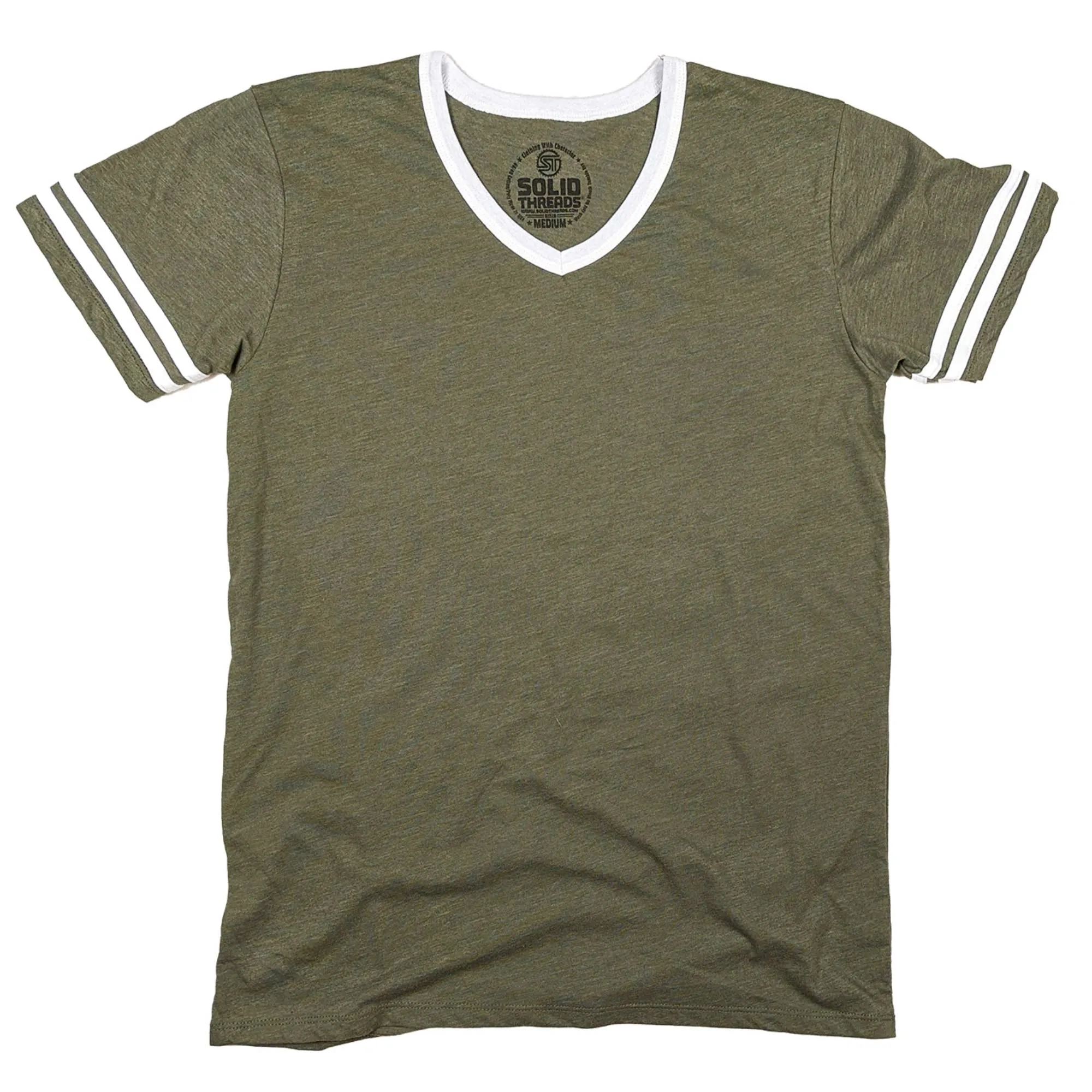 Men's Solid Threads V-Neck T-shirt