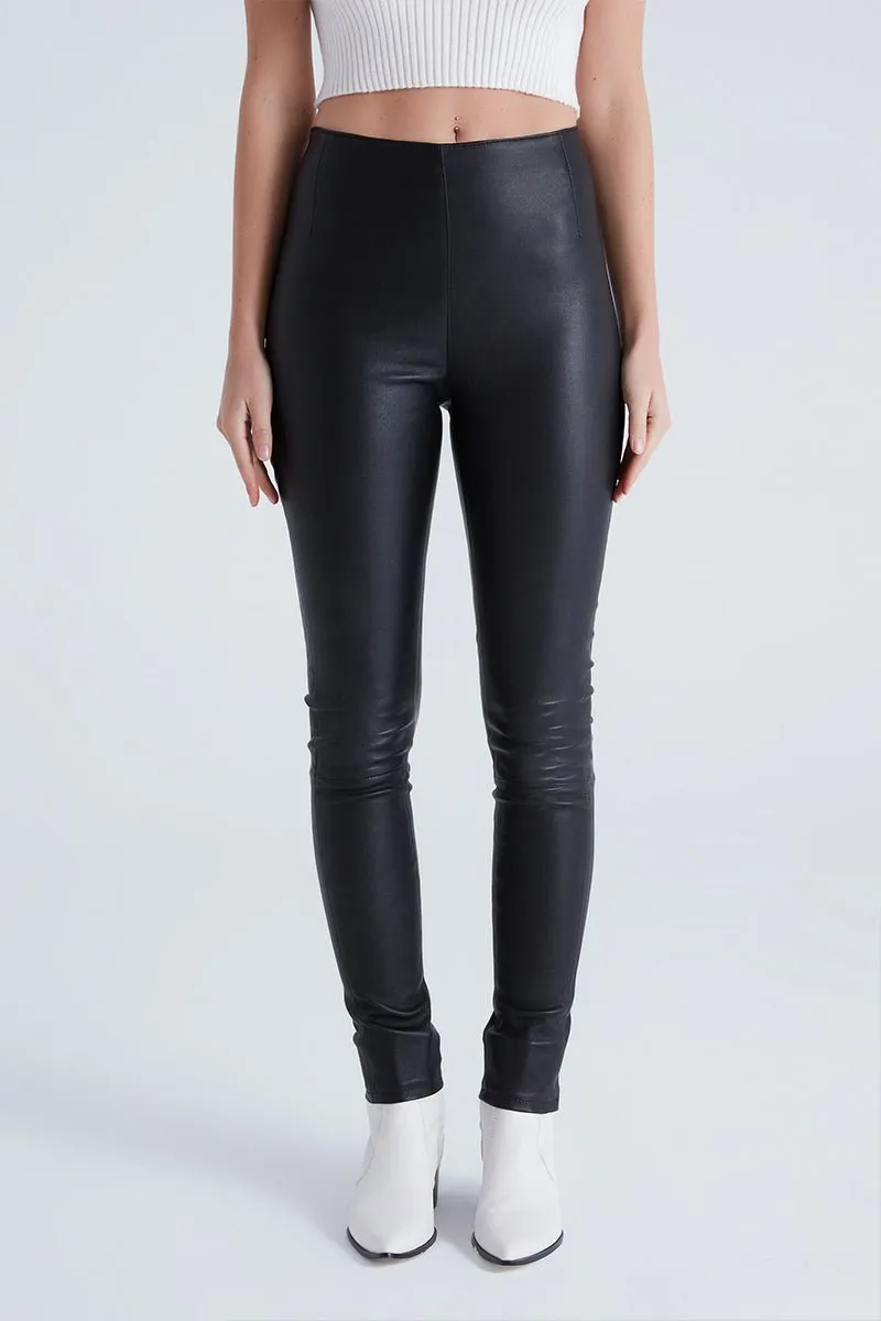 Mia Women's Leather Stretch Leggings - Black