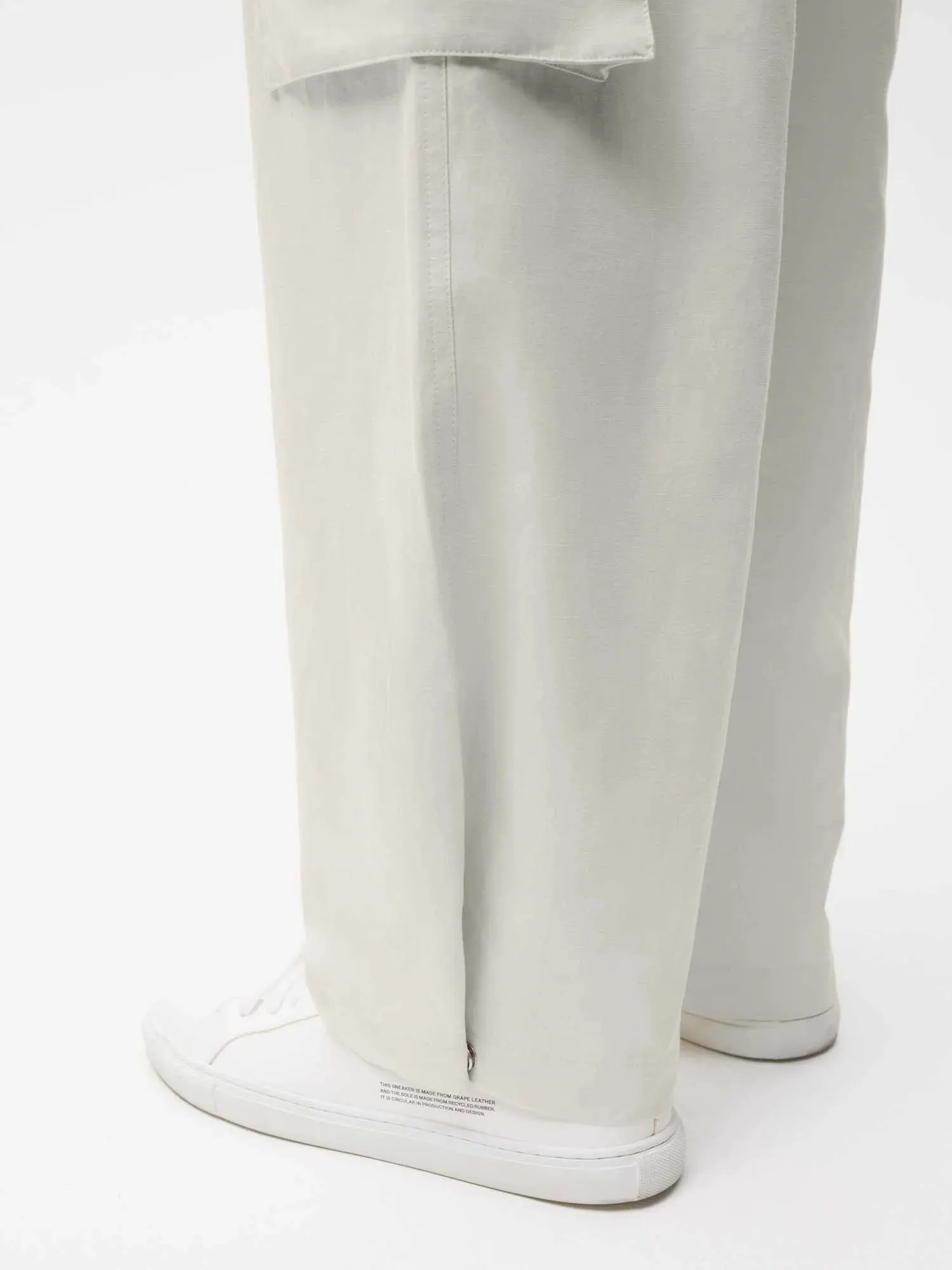 Organic Cotton Blend Cargo Pants—limestone