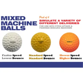 Paceman Pitch Attack Machine Balls Mixed Pack of 6 Balls