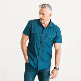 Primer Short Sleeve Utility Shirt – Cobalt Blue Mercerized Cotton