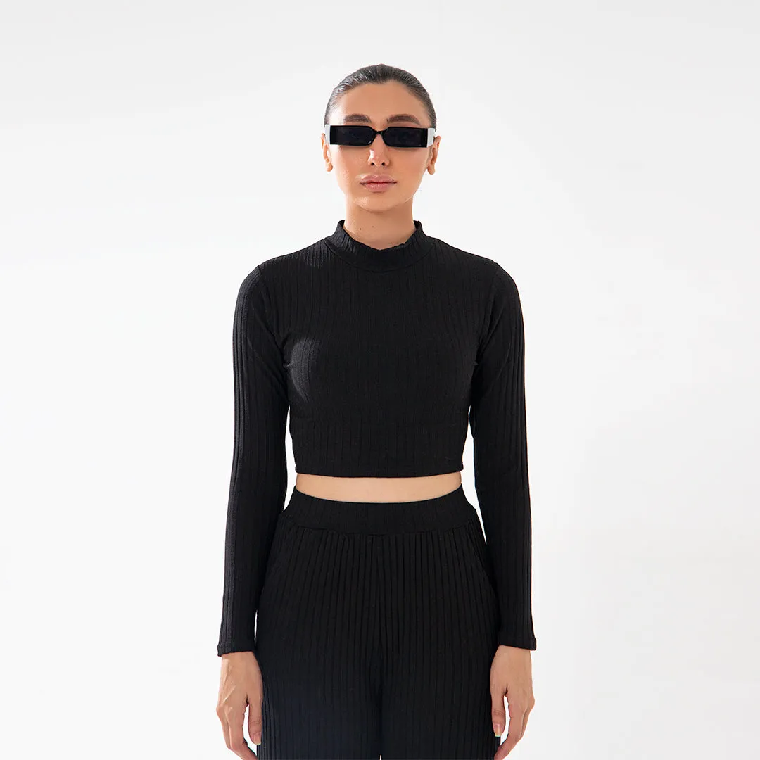 Ribbed Mock Neck Co-ord Set