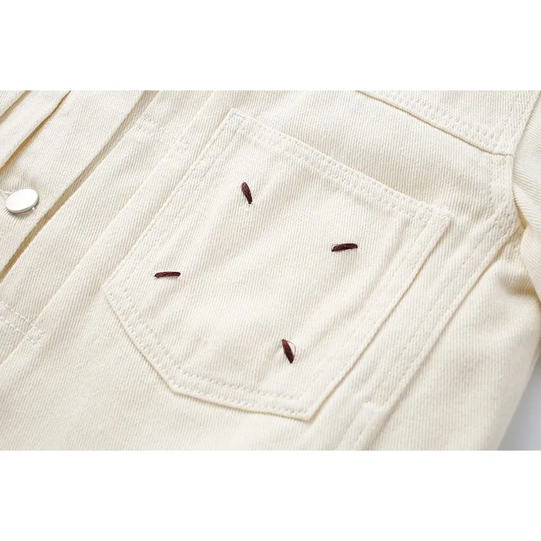 Simplicity Embroidery Loose-Fit Denim Jacket