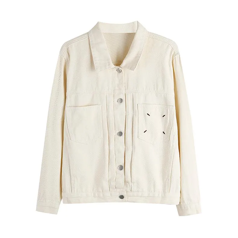 Simplicity Embroidery Loose-Fit Denim Jacket