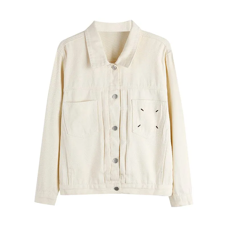 Simplicity Embroidery Loose-Fit Denim Jacket