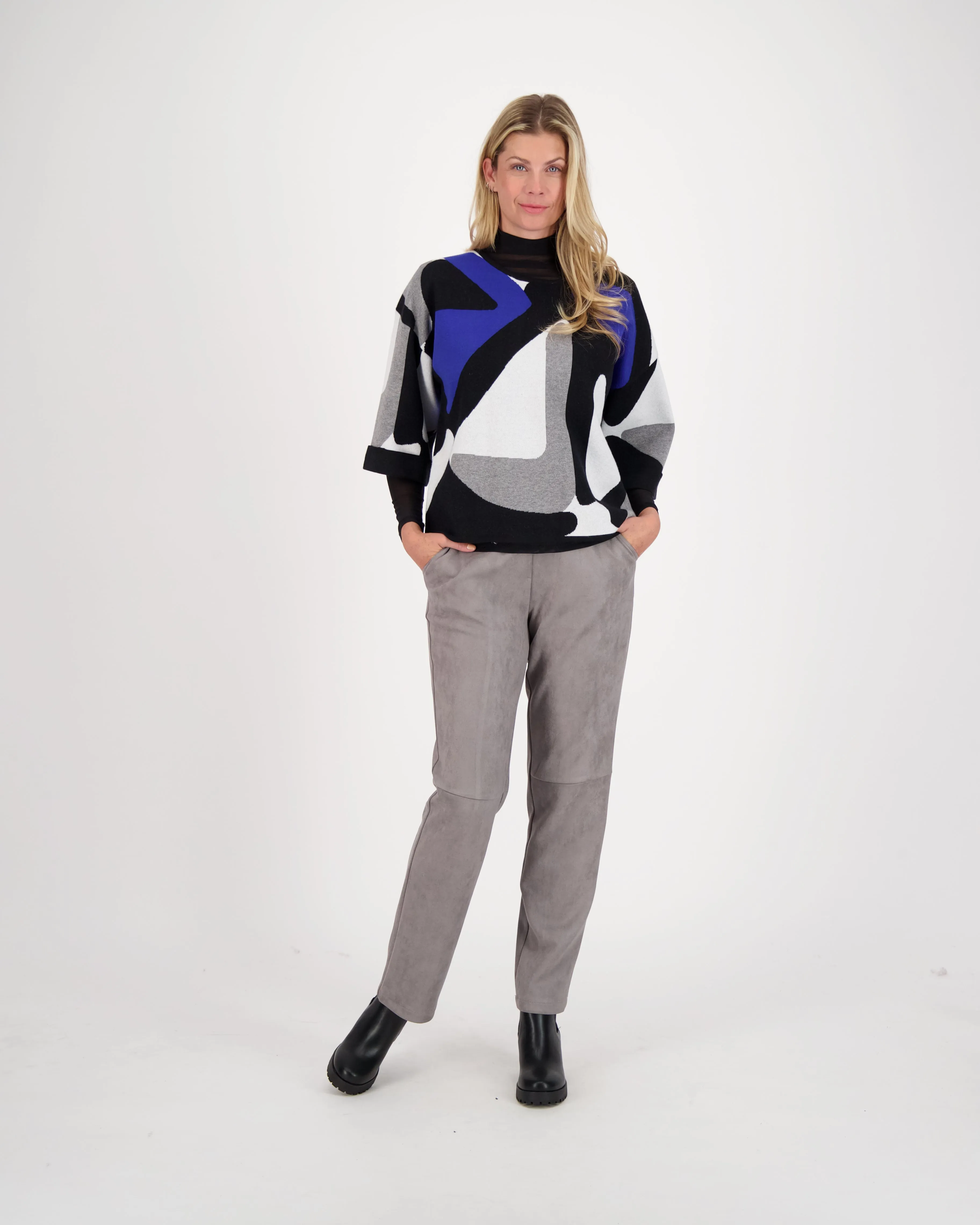 Suede Straight Leg Pant
